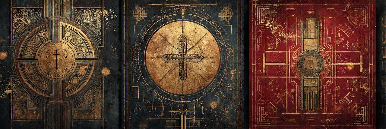 Crosses representing byzantine art and colors