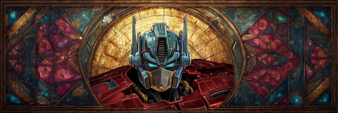 A byzantine stylized Optimus Prime.